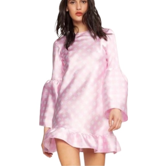 Cynthia Rowley Jane Gingham Dress in Pink Size 10 NWT - Picture 2 of 8